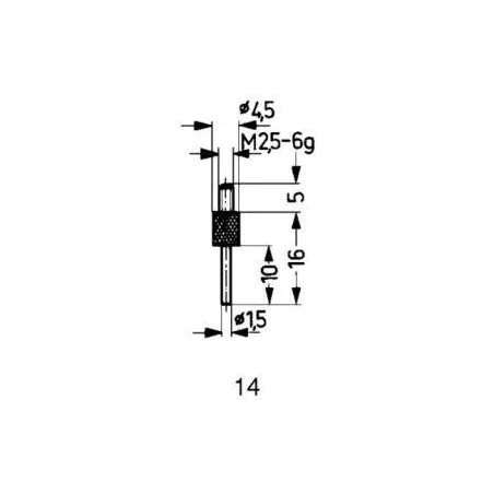 Koncowka pomiarowa ze wstawk.z weglika spiek, typ 14/ 1,5mm KÄFER