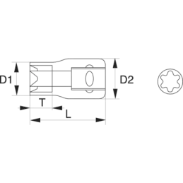 Nasadka udarowa 1/2" TORX E14 BAHCO
