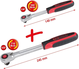 Grzechotki 2szt. 1/4 i 1/2" SlimPOWER KStools