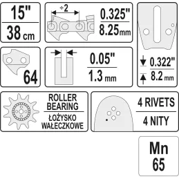 PROWADNICA ŁAŃCUCHA DO PILAREK 15'' 325U