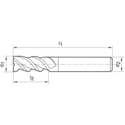 Frez trzpieniowy WN VHM, nanopoler.kraw.skraw., wzmocniony skok rdzenia, HA 5xD 20mm GÜHRING
