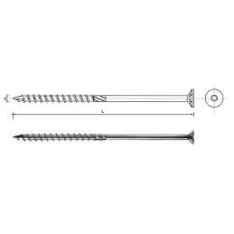 WKRĘT DO DREWNA Z ŁBEM STOŻKOWYM NA TORX 5*100MM T25