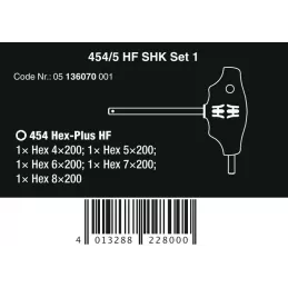 ZESTAW WKRĘTAKÓW PROFIL HEX PLUS W 454/5 HF SHK SET 1, 5CZ.