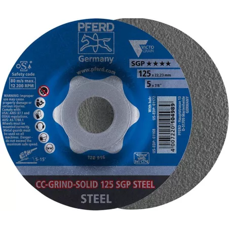 Sciernica tarcz.CC-GRIND Solid SGP STEEL 125mm PFERD