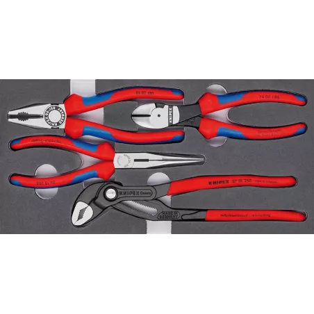 Zestaw szczypiec, 4-cz. w piankowej wkładce, 00 20 01 V15, KNIPEX