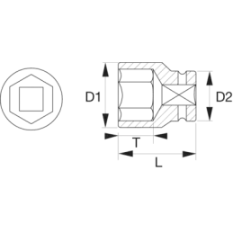 Nasadka 1" 6-kątna 70 mm BAHCO
